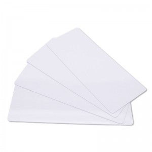 Pack of 500 white long PVC printable cards – 120 x 50 mm