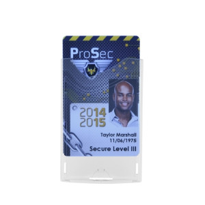 Badge holder with 1 clear and 1 frosted side - portrait - IDX 150 (pack of 100)