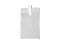 Porte-badge PVC souple prêt à l'emploi - pince plastique blanc - IDS 44 (lot de 100)