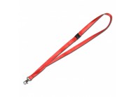 15mm flat satin lanyard with safety feature and metal dog hook