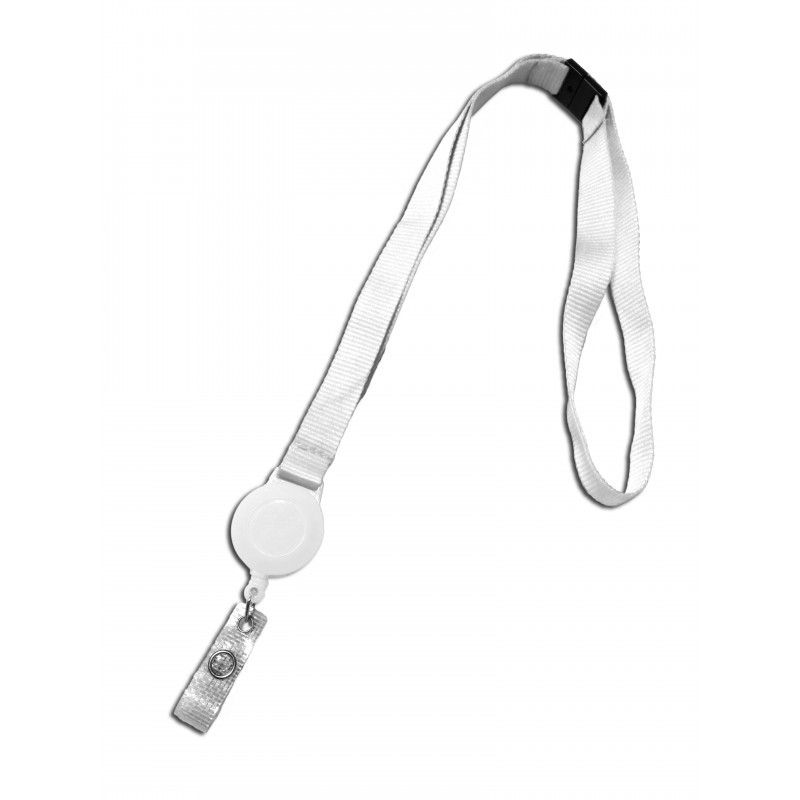 15mm flat lanyard with badge reel and safety feature (pack of 100) - Sogedex