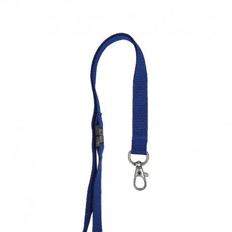 15 mm ecological lanyard with safety feature and nickel free metal hook