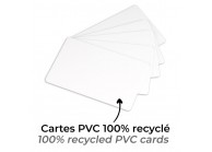 Lot de 100 cartes en PVC 100% recyclé – Blanches