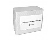 Pack of 100 biodegradable PVC cards – white