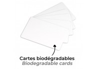 Lot de 100 cartes en PVC 100% recyclé – Blanches