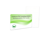 Pack of 100 biodegradable PVC cards – white