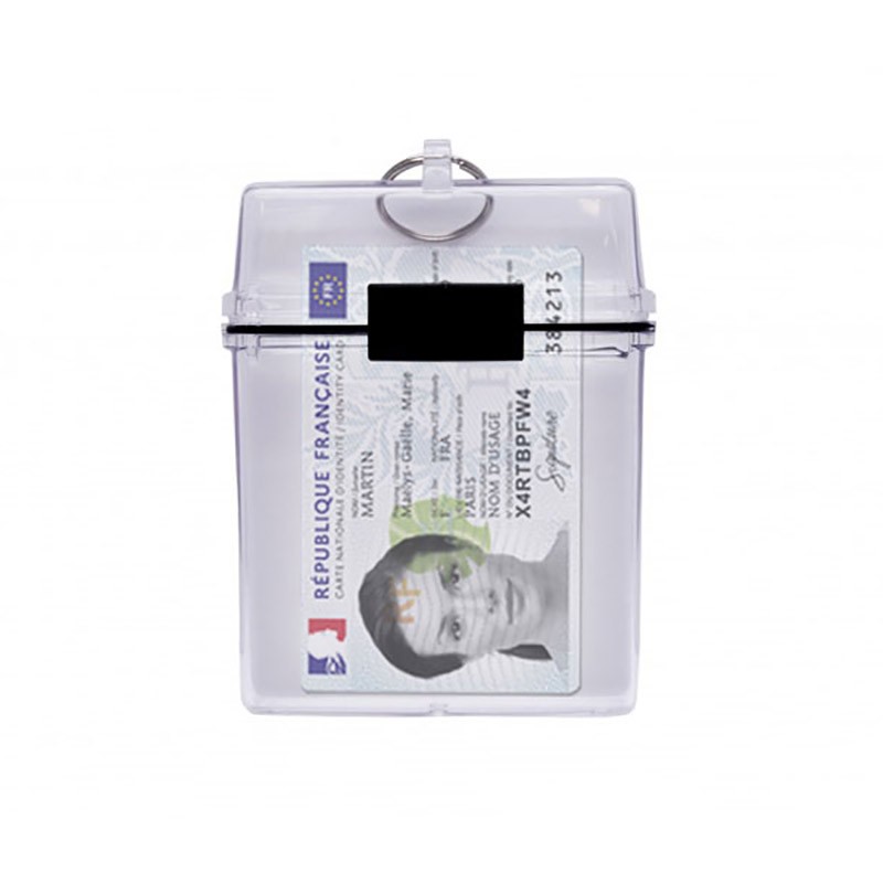 Porte pièces d'identité Clearbox - étanche - anneau inclus (lot de