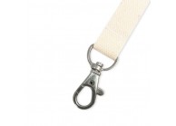 15mm flat cotton lanyard with nickel-free metal hook