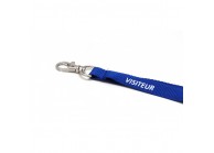 15 mm "VISITEUR" pre-printed lanyard with nickel-plated dog hook (pack of 100)