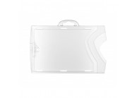 Badge holder with 1 clear and 1 frosted side - landscape - IDX 140 (pack of 100)