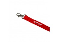 Sicheres, flaches Lanyard 15 mm mit Vordruck "VISITEUR" (100 Stück)