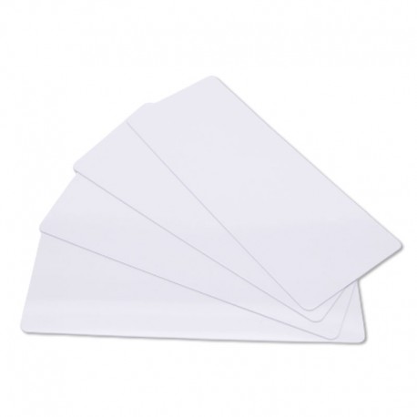 Lot de 100 cartes longues à imprimer PVC blanches - 120 x 50 mm