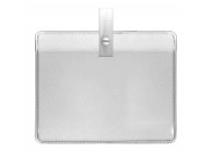 Porte-badge PVC souple prêt à l'emploi - pince plastique blanc - IDS 44 (lot de 100)