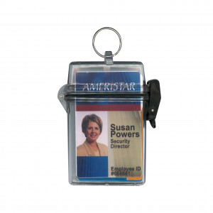 Clear plastic waterproof case with key ring - Clearbox (pack of 10)