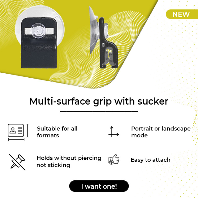 Multi-surface grip with sucker